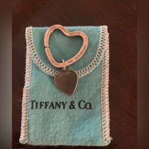 Tiffany & Co. open heart and heart tag keychain